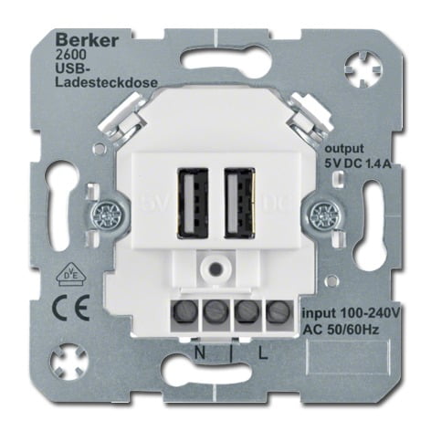 USB-lader inbouwconsole BERKER