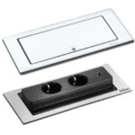 Verzinkbare contactdoos EVOline BackFlip 2-voudig met randaarde