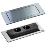 Verzinkbare contactdoos EVOline BackFlip 2-voudig met randaarde