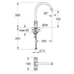 Keukenkraan 2 greeps GROHE Costa