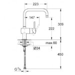 Keukenkraan 1 hendel GROHE Minta