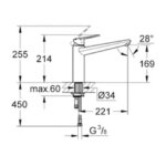 Keukenkraan 1 hendel GROHE Eurodisc Cosmopolitan