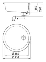 Standaard S8, Inbouw-spoelunit., roestvrij staal