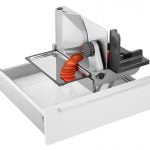 ritter universele snijmachine AES 72 SR, Universele snijmachines, zilvermetallic, snijproduct rechts begeleid