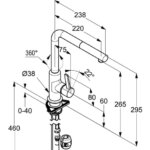 Keukenkraan 1 hendel KLUDI L-ine S