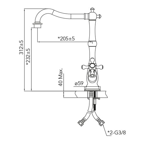 CARESSI keukenmengkraan