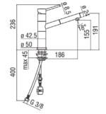 SNOW 7717, DOECO Royal keukenkraan, Rvs-look - Afbeelding 2