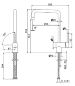 XT 64320 kraan, Eenhendel keukenmengkraan, Chroom - Afbeelding 2