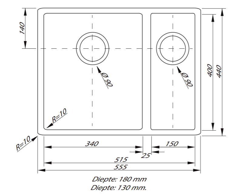 2021-10-15 (3) Spoelbak Lorreine, Royal series 3415-SP, Koper, Inclusief Superplugset - Afbeelding 2