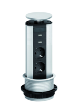 Evoline Powerport 2ST stopcontact - Met USB lader Schulte, Zilvergrijs