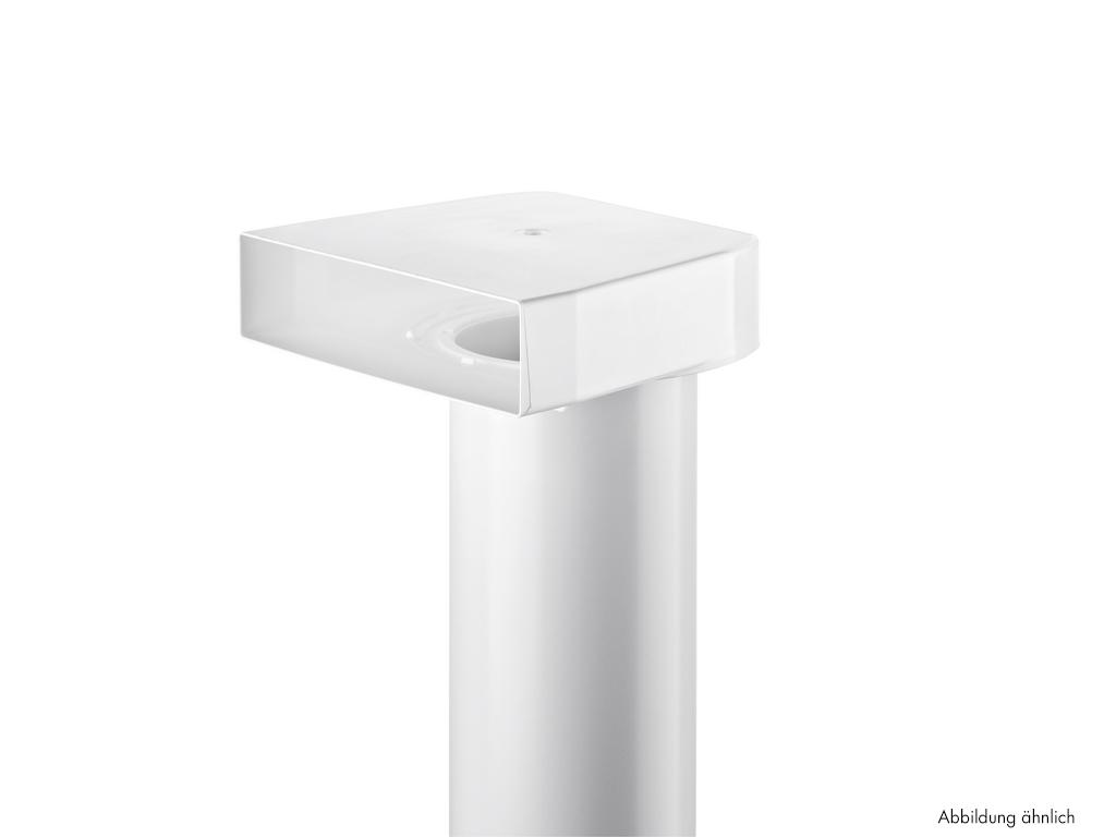 T-UR 125 Omkeerstuk 90Â° met ronde buis, Koppelstuk, wit, L 900 mm