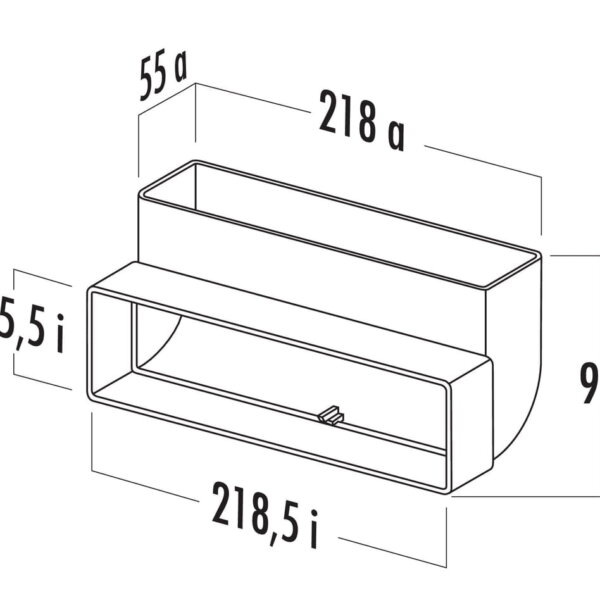 T-RBV 1 Systeem 125 Brede buisbocht , Verbindingselement., wit