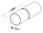 Compair Flow 125 R-125 ronde buis, Luchtafvoer, wit