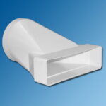 Luchtafvoer, plat, overgangsstuk