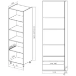 Halfhoge kast, kleur antraciet, H1652mm, Keukenkasten zonder front, - Afbeelding 2