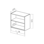 Bovenkast, kleur antracietgrijs, H572mm, Keukenkasten zonder front, - Afbeelding 2