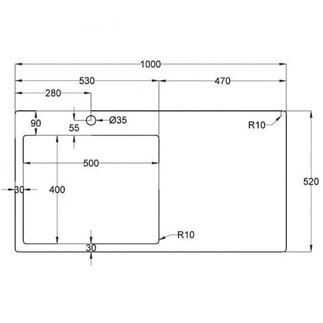 CARESSI CA50ABL spoelbak