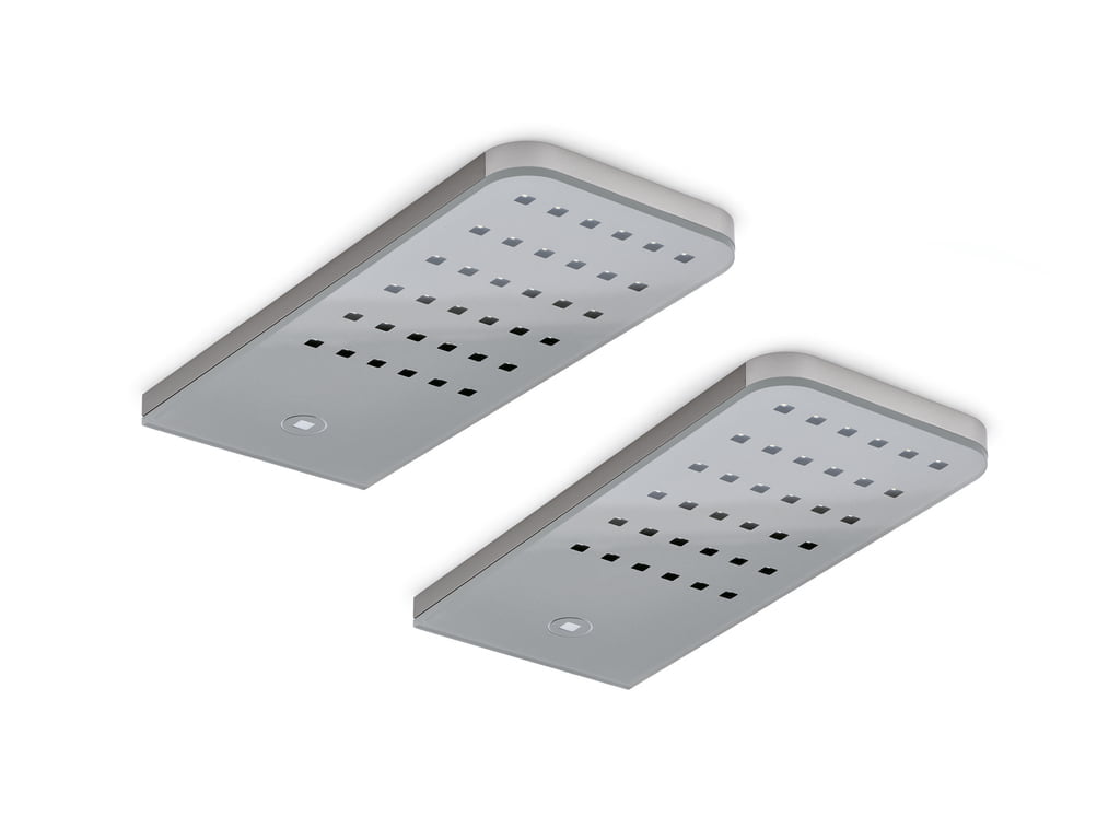 FlipÂ® LED, Onderbouw-/nislamp, Set-2, roestvrij staalkleurig