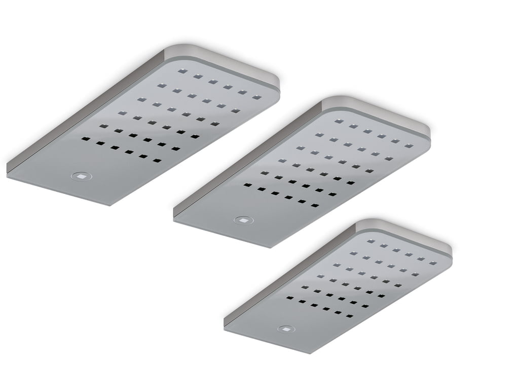FlipÂ® LED, Onderbouw-/nislamp, Set-3, roestvrij staalkleurig