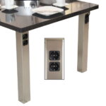 Tafelpoot verstelbaar RVS-look Lengte 870mm (+5mm)