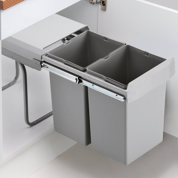 Wesco Double deluxe, Afvalsysteem voor deuren, alu grijs