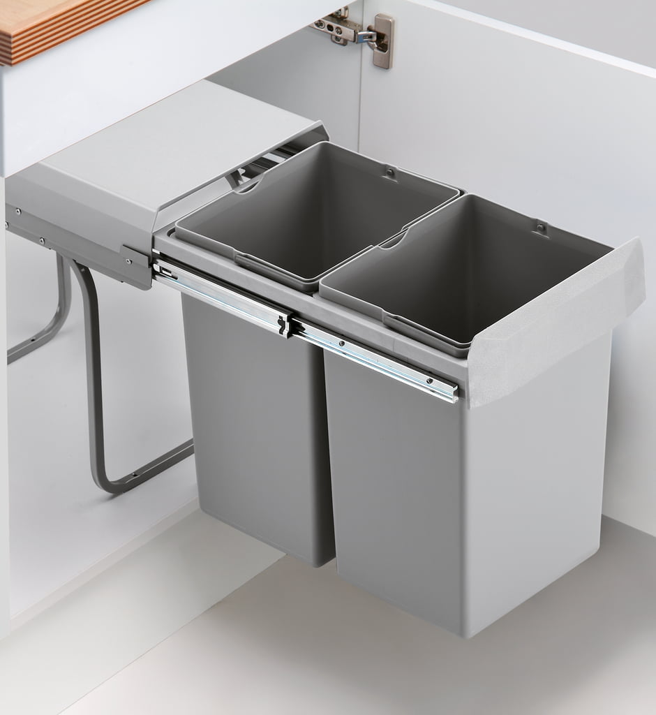 Wesco Double deluxe, Afvalsysteem voor deuren, alu grijs