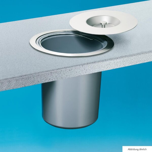 Wesco Dassa 4, Afvalemmer inbouw werkblad, roestvrij staal met aluminium element