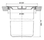 Dassa 4, Afvalverzamelsysteem voor vrijstaande container., roestvrij staal met aluminium element
