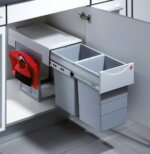 Hailo Tandem 7 K, Afvalsysteem voor deuren, lichtgrijs