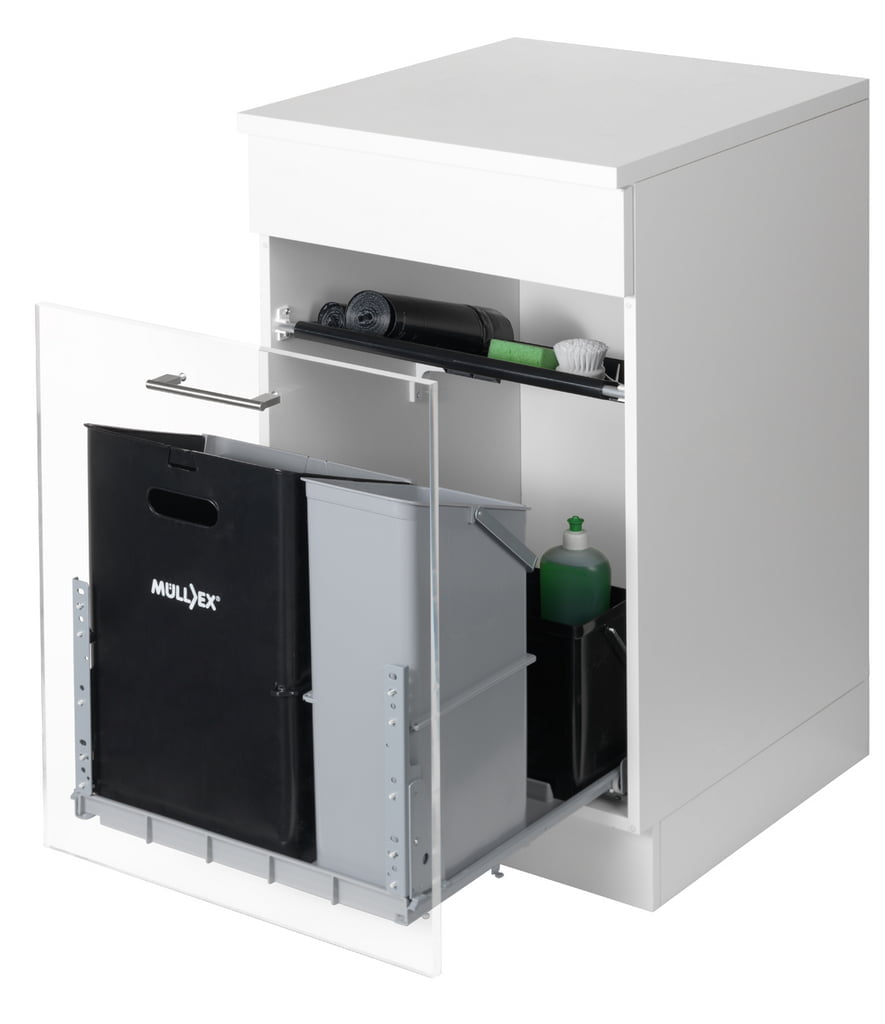 Mullex Comfort 35/17/4/4, afvalsysteem voor Frontuittreksysteem, zwart/lichtgrijs