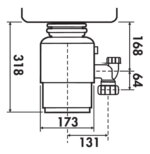 Model 56, Afvalverwijderingtoestel., antraciet, H 318 mm