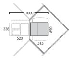 Corner Boy 3 (voor diagonale hoekkasten), Afvalverzamelsysteem voor corner Kasten., alu grijs