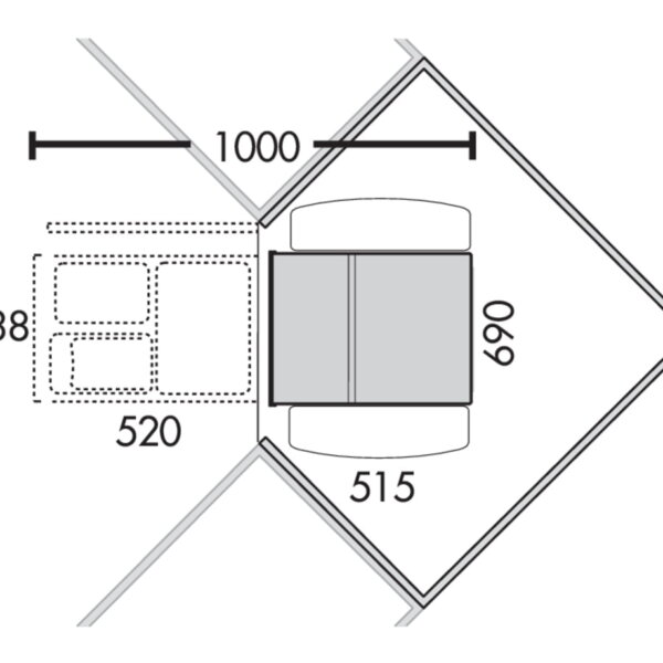 Corner Boy 3 (voor diagonale hoekkasten), Afvalverzamelsysteem voor corner Kasten., alu grijs