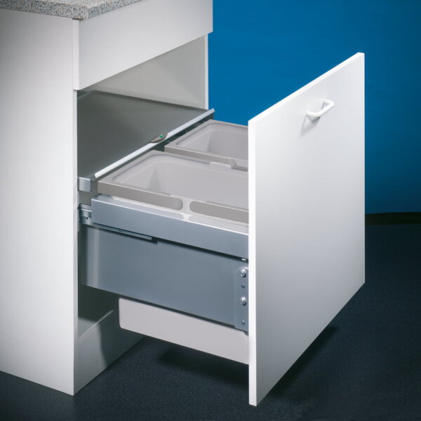 CoxÂ® Base 360 S/600-2, Afvalverzamelaar met frontuittreksysteem, lichtgrijs, H 360 mm