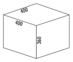 Coxｨ Base 360 S/400-2, Afvalverzamelsysteem voor Frontuittreksysteem., met biologisch deksel, lichtgrijs, H 360 mm