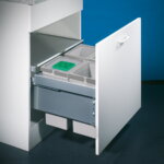 Cox® Base 360 S/600-4, afvalsysteem voor Frontuittreksysteem, met biologisch deksel, lichtgrijs, H 360 mm