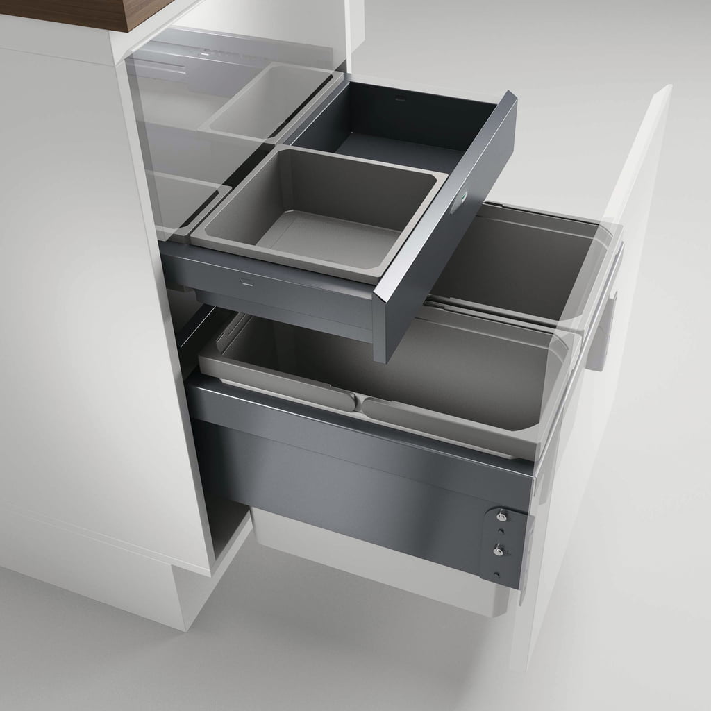 CoxÂ® Base 360 S/500-2 met Base-Board, afvalsysteem voor Frontuittreksysteem, lichtgrijs, H 460 mm