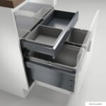 CoxÂ® Base 360 S/600-3 met Base-Board, Afvalverzamelaar met frontuittreksysteem, met biologisch deksel, lichtgrijs, H 460 mm