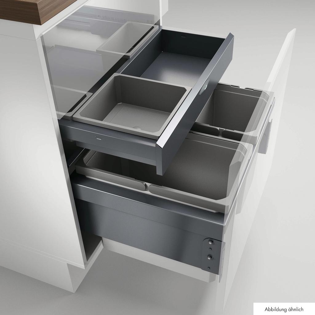 CoxÂ® Base 360 S/600-3 met Base-Board, Afvalverzamelaar met frontuittreksysteem, met biologisch deksel, lichtgrijs, H 460 mm
