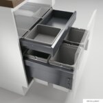 CoxÂ® Base 360 S/600-4 met Base-Board, afvalsysteem voor Frontuittreksysteem, met biologisch deksel, lichtgrijs, H 460 mm