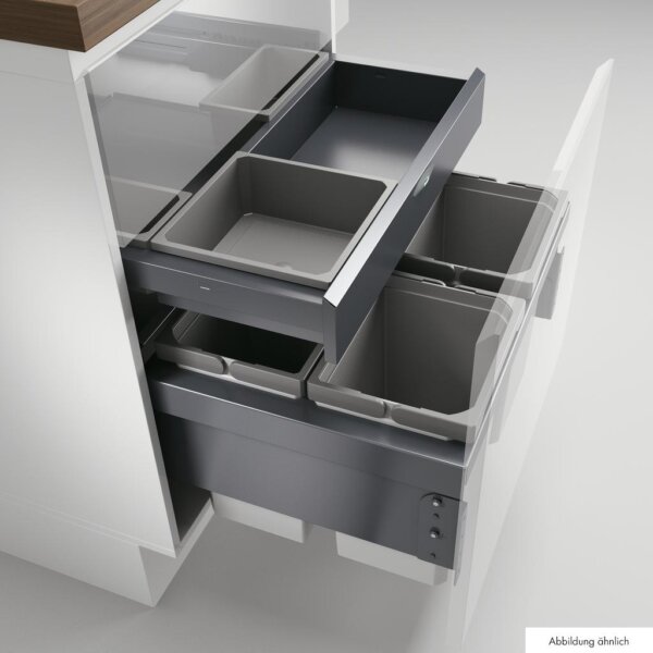 CoxÂ® Base 360 S/600-4 met Base-Board, afvalsysteem voor Frontuittreksysteem, met biologisch deksel, lichtgrijs, H 460 mm
