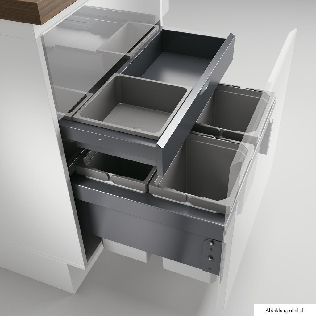 CoxÂ® Base 360 S/600-4 met Base-Board, afvalsysteem voor Frontuittreksysteem, met biologisch deksel, lichtgrijs, H 460 mm