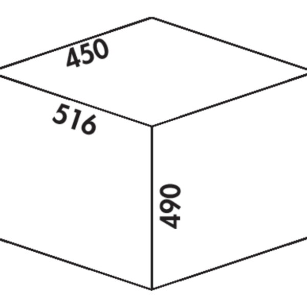Cox Clanィ 490/450-2, Afvalverzamelsysteem voor Frontuittreksysteem., lichtgrijs, H 490 mm
