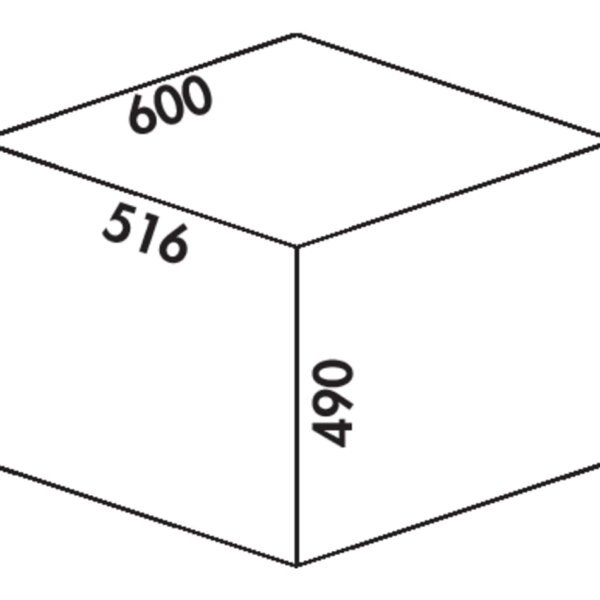 Cox Clanィ 490/600-3, Afvalverzamelsysteem voor Frontuittreksysteem., lichtgrijs, H 490 mm