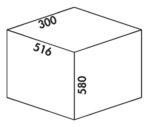 Cox Clanｨ 580/300-2, Afvalverzamelsysteem voor Frontuittreksysteem., lichtgrijs, H 580 mm