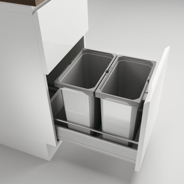 CoxÂ® Box 360 S/400-2, Afvalsysteem voor gangbare uittreksystemen, zonder biologisch deksel, lichtgrijs