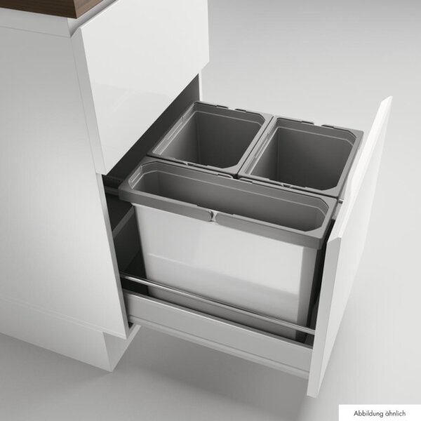 CoxÂ® Box 360 S/450-3, Afvalsysteem voor gangbare uittreksystemen, met biologisch deksel, lichtgrijs