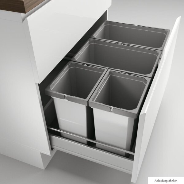 CoxÂ® Box 350 S/800-4, Afvalsysteem voor gangbare uittreksystemen, met biologisch deksel, lichtgrijs