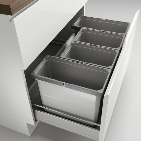 CoxÂ® Box 350 S/900-4, Afvalsysteem voor gangbare uittreksystemen, zonder biologisch deksel, lichtgrijs