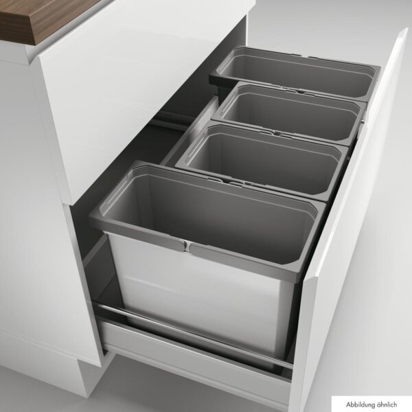 CoxÂ® Box 350 S/900-4, Afvalsysteem voor gangbare uittreksystemen, met biologisch deksel, lichtgrijs